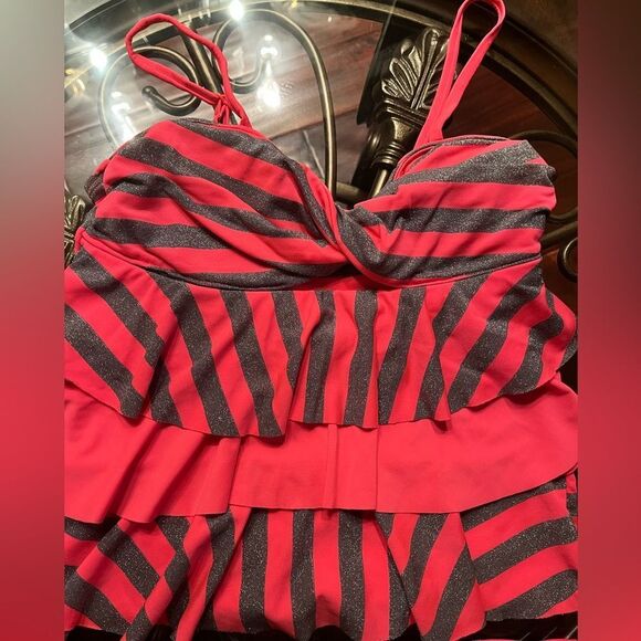 Justice Pink & Gray Tankini Set - Picture 2 of 6